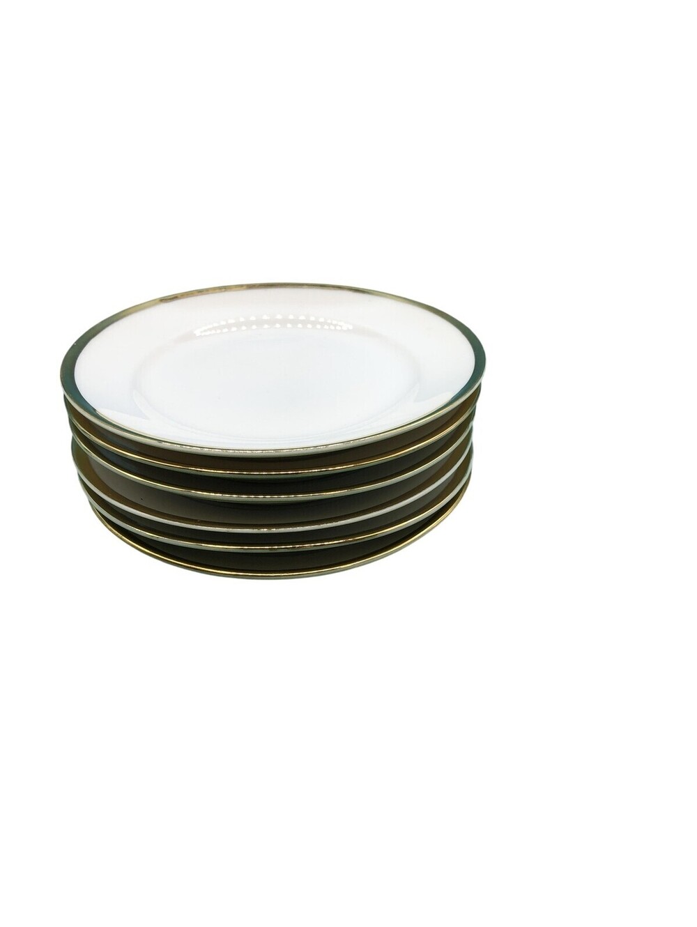 Noritake Hand Painted Sauce Plates Set Of 6 White Gold Trim Japan Porcelain